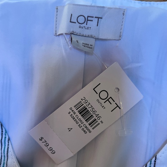 Loft white button down stripe dress size 4 NWT - Picture 4 of 4